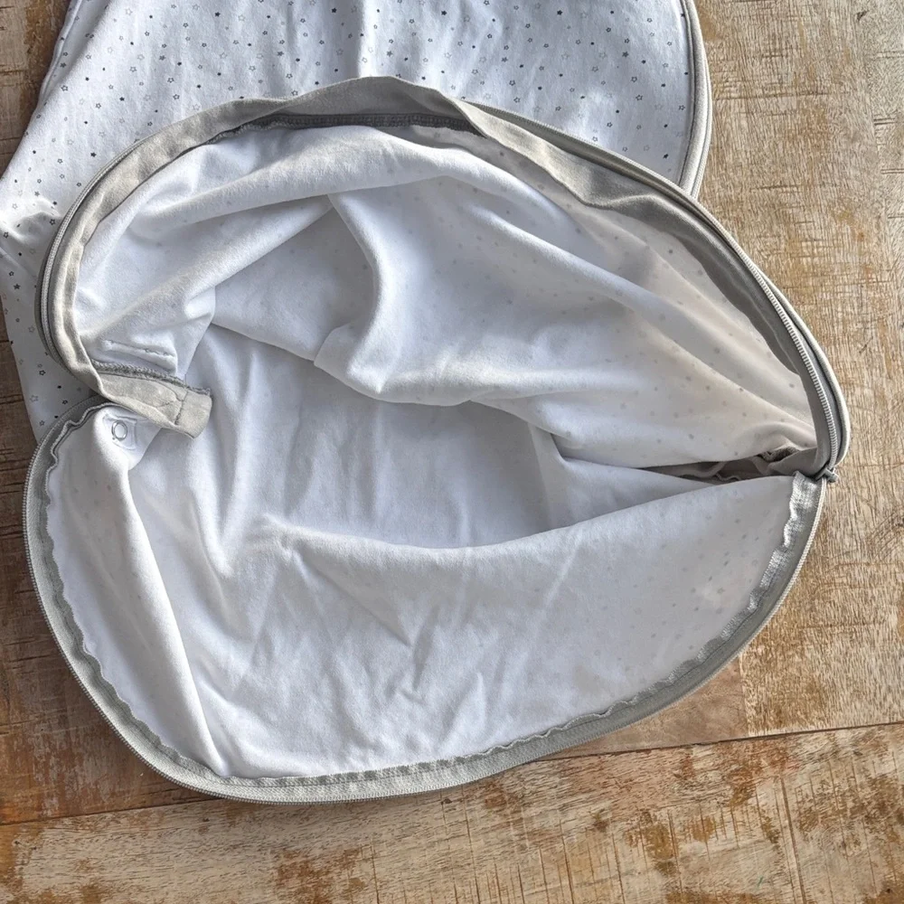 Nested Bean Cream White Sleep Sack with Subtle Dot Pattern